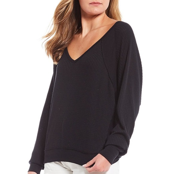 Free People Sweaters - Free People Santa Clara Deep VNeck Thermal Sweater